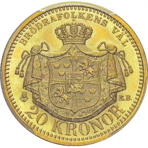 Oscar II, 1872-1907. 20 Kronor 1899 EB, Stockholm. KM 748; Fr. 93. AU. 8.96 g...