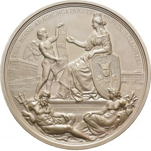 Oscar II, 1872-1907. Bronze medal 1882 by Lea Ahlborn. 77 mm...
