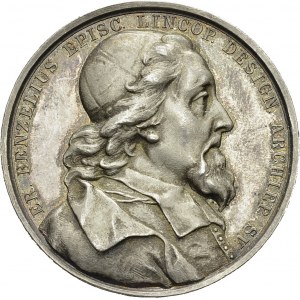 Silver medal ND by Lea Ahlborn. 31 mm. Erik Benzelius the young, 1675-1743...