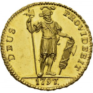 Berne / Bern. 2 Duplone 1797. Obv. RESPUBLICA - BERNENSIS. Coat of arms. Rev...