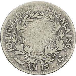 Genève / Genf. Consulat, 1799-1804. 2 Francs AN 13 G (1805), Genève. Av...