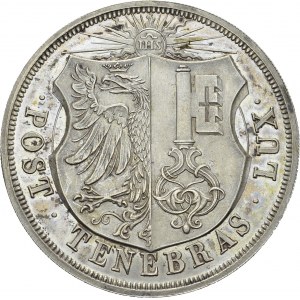 Genève / Genf. 10 Francs 1848. Av. POST TENEBRAS LUX. Armoiries de Genève. Rv...