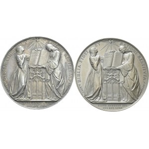 Genève / Genf. Lot de 2 médailles en bronze et en argent 1835 par Antoine Bovy...