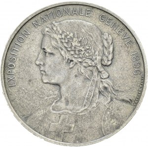 Genève / Genf. Médaille en argent 1896 par Georges Hantz. 30 mm...