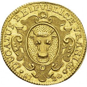 Uri. Ducat 1720. Obv. DUCATUS REIPVBLICÆ VRANIÆ. Coat of arms. Rev...