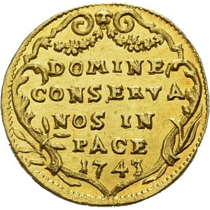 Zürich. ½ Ducat 1743. HMZ 2-1162y. AU. 1.69 g...