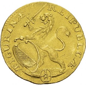 Zürich. ½ Ducat 1758. HMZ 2-1162ee. AU. 1.70 g...