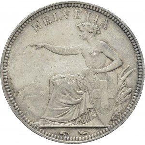 Confederation, 1848-. 5 Francs 1850 A, Paris. HMZ 2-1197a; KM 11. AR. 24.95 g...
