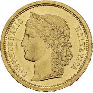 Confederation, 1848-. 20 Francs 1886 B, Bern. HMZ 2-1194b; KM 31.3. AU. 6.45 g...