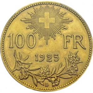 Confederation, 1848-. 100 Francs 1925 B, Berne. HMZ 2-1193a; KM 39; Fr. 502. AU...