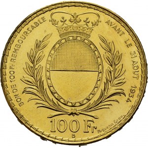 Confederation, 1848-. 100 Francs 1934 B, Bern. Fribourg shooting festival...