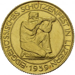 Confederation, 1848-. 100 Francs 1939 B, Bern. Luzern shooting festival. HMZ 2...