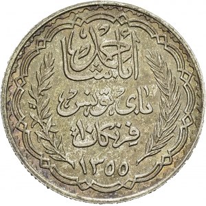 Ahmed Bey, 1929-1942. 10 Francs AH 1355 (1936). KM 262; Lec. 329. AR. 9.95 g...