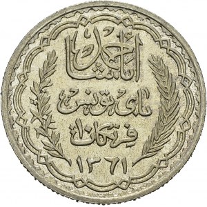 Ahmed Bey, 1929-1942. 10 Francs AH 1361 / 1942. KM 265; Lec. 337. AR. 9.95 g...