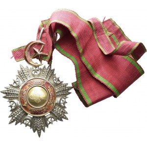 Order of Medjidjie (established 1852). Commander's badge in silver, gilt center...