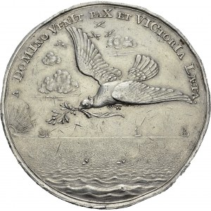 Silver medal 1674 (chronogrammatic) by C. Adolfszoon (?). 60.5 mm...