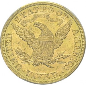5 Dollars 1881, Philadelphia. KM 101; Fr. 143. AU. 8.36 g...