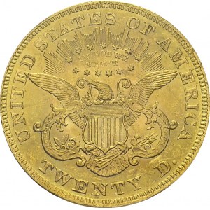 20 Dollars 1873, Philadelphia. Open 3. KM 74.2; Fr. 174. AU. 33.44 g...
