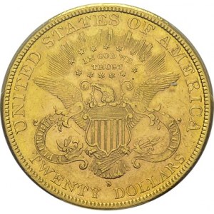 20 Dollars 1885 S, San Francisco. KM 74.3; Fr. 178. AU. 33.44 g...