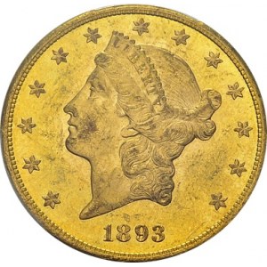 20 Dollars 1893 S, San Francisco. KM 74.3; Fr. 178. AU. 33.44 g...