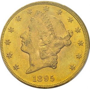 20 Dollars 1895, Philadelphia. KM 74.3; Fr. 176. AU. 33.44 g. PCGS MS 63...