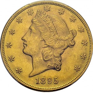 20 Dollars 1895, Philadelphia. KM 74.3; Fr. 176. AU. 33.44 g...