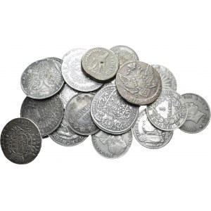 Lot of 21 coins : AUSTRIA. Thaler 1627 Hall, 1755 Vienna. FRANCE. Ecu 1761 R...