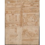Baldassarre Tommaso Peruzzi (circle of) (Ancaiano, 1481 - Rome, 1536), Study with architecture and cherubs