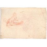 Carlo Bartolomeo Borsetti (attribuited to) (Boccioleto, 1698 - 1759), Study of a figure seated on clouds