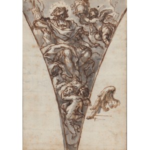 Pietro Antonio De Pietri (attribuito a) (Novara, 1669 - Roma, 1716), Studio di figure per un pendentivo