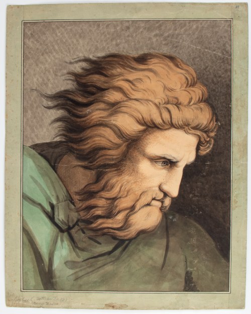 Johann Heinrich Wilhelm Tischbein (1751 - 1829), Male head, after Raphael