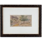 Giuseppe Haimann (Milano, 1828 - Alessandria, 1883), Mountainous landscape with tree