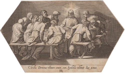 Francesco Villamena (1565 - 1624, ), Last Supper, after Raphael