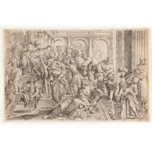 Francesco Brizio (Bologna, c. 1574 - 1623), Saint Roch Distributing Alms to the Poor, after Annibale Carracci