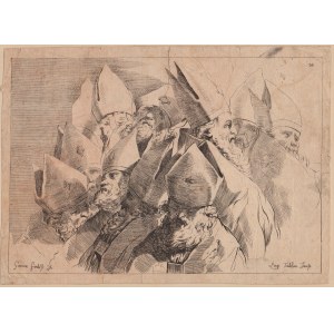 Luigi Tadolini (1758–1823), Studie von Bischofsköpfen, nach Gaetano Gandolfi