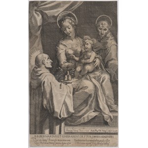 Paolo Battista De Solaris ?, Madonna and Child with Saint Bernardino, after Francesco Vanni