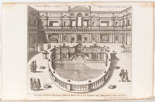 Giovanni Battista Falda - Alessandro Specchi - Giovanni Francesco Venturini (Valduggia, 1643 - Roma, 1678) , (1668 - 1729) , (Roma, 1650 - 1711), Il Nuovo Teatro di Roma - Le Fontane