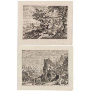 Johan Bara (Bois-le-Duc, 1581 – Bois-le-Duc, 1634), Cesta Tobiáše s archandělem Rafaelem | Tobiáš loví rybu, podle Giovanniho Domenica Zapponiho