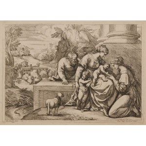 Jean Pesne (Rouen, 1623 - Parigi, 1700), The Mystical Marriage of Saint Catherine, after Annibale Carracci
