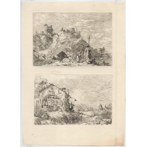detto il Canaletto (Venezia, 1697 - 1768), Landscape with a Tower and Two Ruined Pillars | Landscape with a Woman at a Well