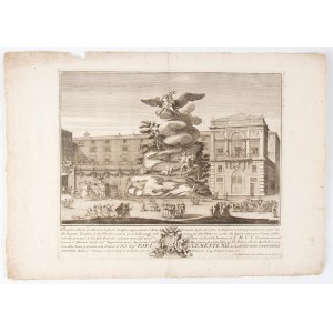 Giovanni Battista Sintes (Roma, 1680 ca. - 1760 ca.), Prospettiva della seconda macchina de fuochi d'artificio rappresentante il Ratto di Ganimede