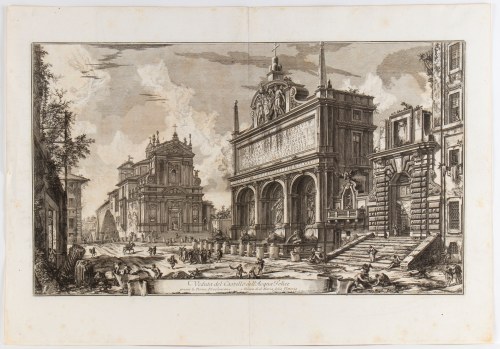 Giovanni Battista Piranesi (Mogliano Veneto, 1720 - Venezia, 1778), Veduta del Castello dell' Acqua Felice, presso le Terme Diocleziane