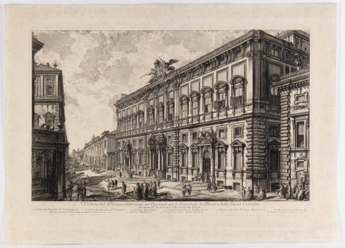 Giovanni Battista Piranesi (Mogliano Veneto, 1720 - Venezia, 1778), Veduta del Palazzo fabbricato sul Quirinale per le Segreterie de Brevi e della Sacra Consulta