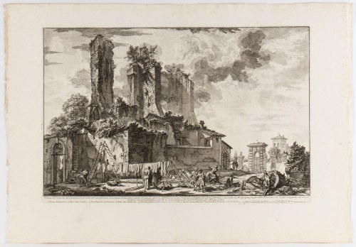 Giovanni Battista Piranesi (Mogliano Veneto, 1720 - Venezia, 1778), Veduta dell'avanzo del Castello, che prendendo una porzione dell'Acqua Giulia 1753