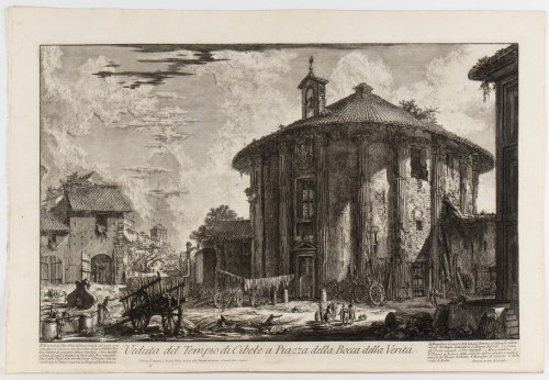 Giovanni Battista Piranesi (Mogliano Veneto, 1720 - Venezia, 1778), Veduta del Tempio di Cibele a Piazza Bocca della Verità