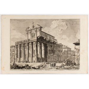 Giovanni Battista Piranesi (Mogliano Veneto, 1720 – Benátky, 1778), Pohled na chrám Antonina a Faustiny na Campo Vaccino