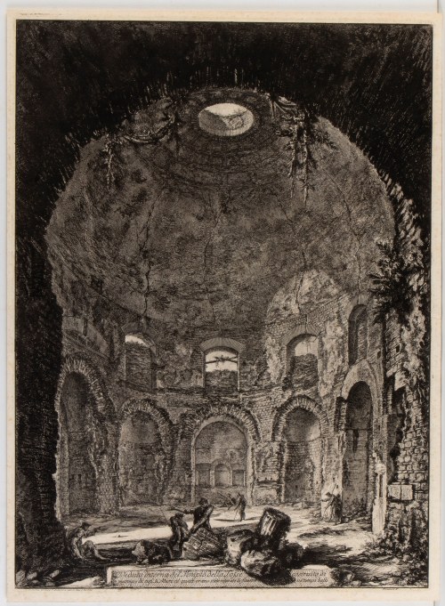 Giovanni Battista Piranesi (Mogliano Veneto, 1720 - Venezia, 1778), Veduta interna del Tempio della Tosse