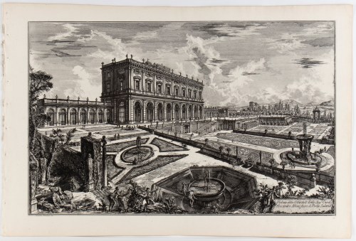 Giovanni Battista Piranesi (Mogliano Veneto, 1720 - Venezia, 1778), Veduta della Villa dell'Emo. Sig. Card. Alessandro Albani fuori di Porta Solaria 1769