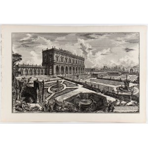 Giovanni Battista Piranesi (Mogliano Veneto, 1720 - Venezia, 1778), Veduta della Villa dell'Emo. Sig. Card. Alessandro Albani fuori di Porta Solaria 1769