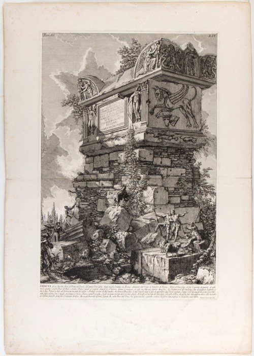 Giovanni Battista Piranesi (Mogliano Veneto, 1720 - Venezia, 1778), Veduta di un Sepolcro fuori di Porta del Popolo sull'antica Via Cassia